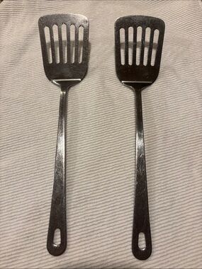 Source Unknown Stainless Steel Slotted Turner Spatulas - Silver (Pair)